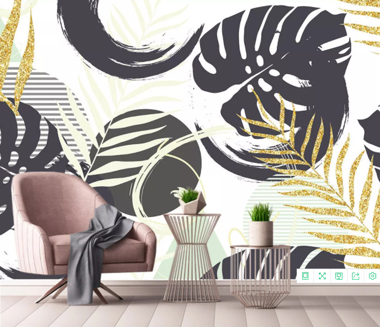 3D Black Leaves ZHUA6027 Wallpaper Wall Murals Removable Self-adhesive Amy