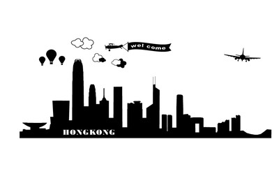 WandTattoo City Stadt  Skyline Hong kong wandfolie  Wallsticke st20 Hongkong