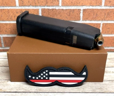 Flag Mustache PVC Patch - Tactical Morale Gun Thin Red Line Firefighter Patch