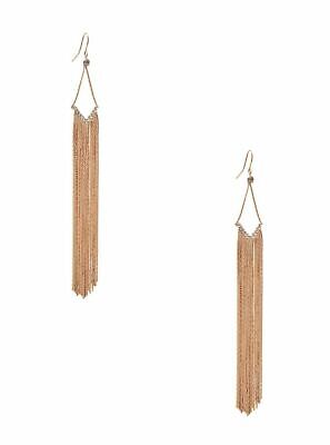 GUESS Factory Women's Rhinestone Snake Chain Fringe Earrings NS GUESS Factory Women's Rhinestone Snake Chain Fringe Earrings NS