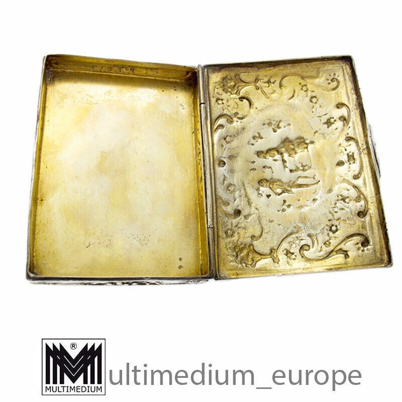 Silber Schnupftabak Dose Jugendstil Tabatiere Schatulle snuff box - Bild 3 von 4