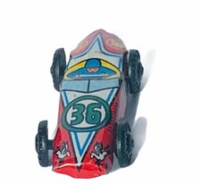Tin car japan antique metal toy racing litho vtg miniature automobile Red 36 Y