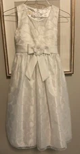 AMERICAN PRINCESS Lil Girls Sz 7 White Embroidered Puffy Lined Party Dress