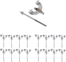16X Durable Bass Drum Claws Hook W/Tension Rods Mount Replacement Chrome