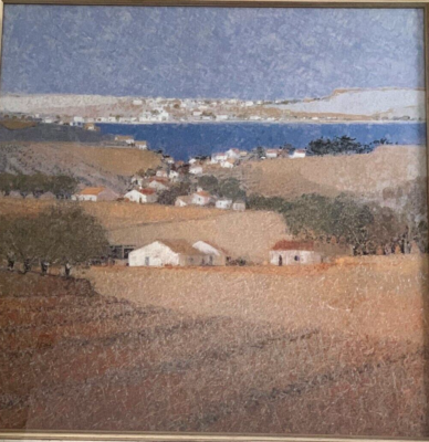 Andre Bourrie 'Le Paille Doree' Framed Print French Landscape Exc