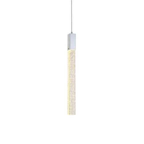 Elegant Lighting Weston 1-Light Modern Metal and Crystal Pendant in Chrome - Picture 4 of 8
