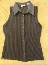 Valerie Stevens Separates Women Black Sleeveless Top/shirt Large stretchy