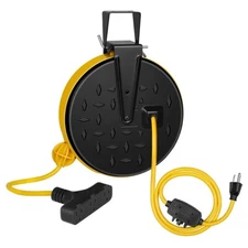 DEWENWILS 30 Ft Retractable Extension Cord Reel 16/3 Gauge SJTW Power Cord