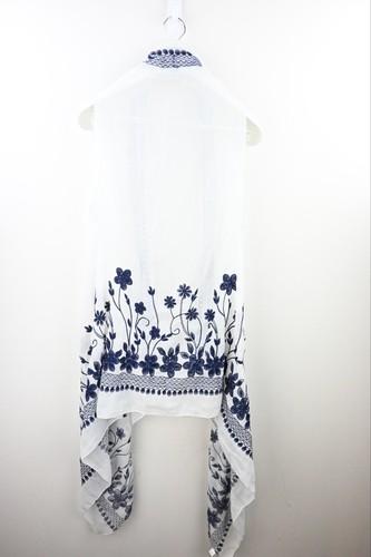 Ivy's design embroidered guaze cotton waterfall shawl OSFM - Picture 7 of 11