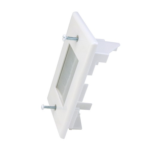 Construct Pro Cable Management Brush Plate (Dog-Ear Installation Tabs, White) - Picture 7 of 9