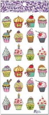 Violette Stickers 2 Sheets Foil Cupcakes Frosting Sprinkles Cherry Cookie Candle