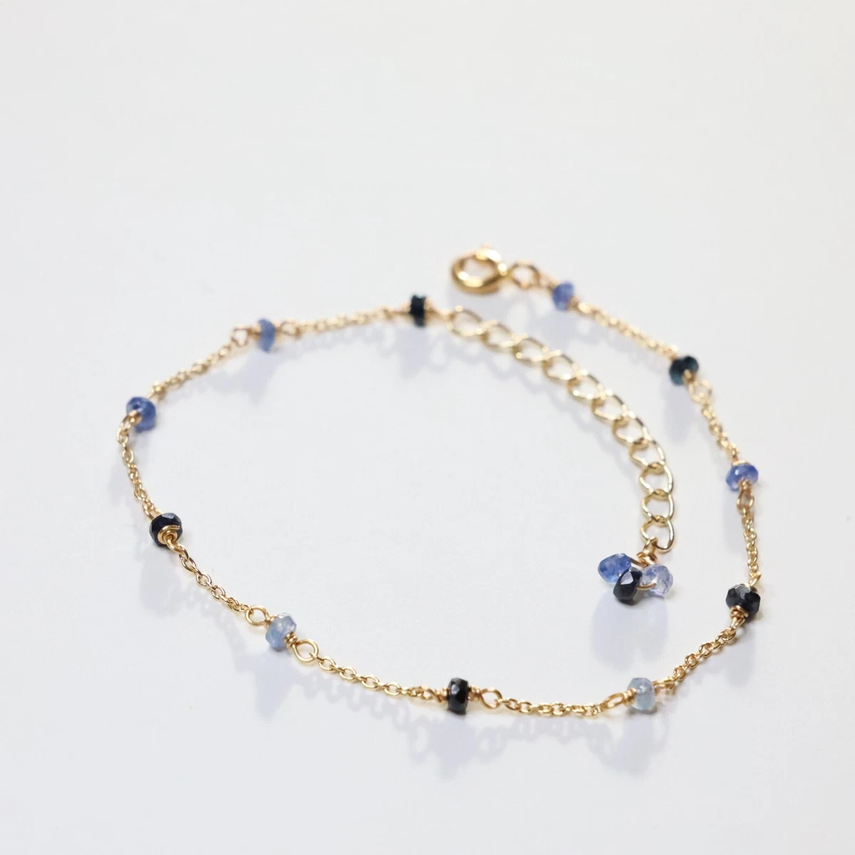 Bracelet Pierre Fine Naturelle – Saphir Rose, Péridot & Quartz Rose – Gold Filled (Création Française)