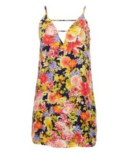 Forever 21 Yellow Floral Cutout Sleeveless Dress - Women Size: M