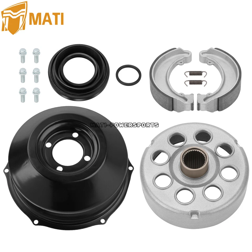 Zapatas de cubo de tambor de freno trasero y cubierta de tambor para Honda Fourtrax 300 TRX300FW 1988-2000 Foto 2 de 4