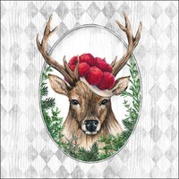 20 Papierservietten, Servietten Deer In Frame Ambiente 33X33Cm | Hirsch