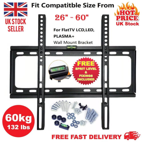 TV WALL BRACKET MOUNT SLIM FOR 26 30 32 40 42 50 63 INCH FLAT 3D LCD LED PLASMA - Picture 17 of 20