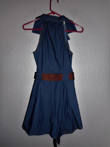 XXi Juniors Small Blue Lightweight Denim Like Button Front Casual Shirt Dress - Picture 5 of 6