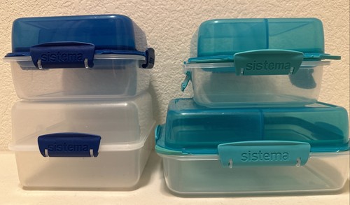 4 Sistema Lunch Cube To Go Reusable Storage Container-BPA Free Pre owned - Picture 3 of 7