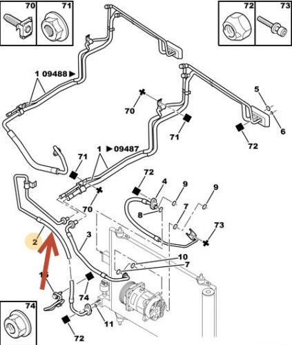 Tubi e condotti Citroën per la climatizzazione e il riscaldamento dell'auto