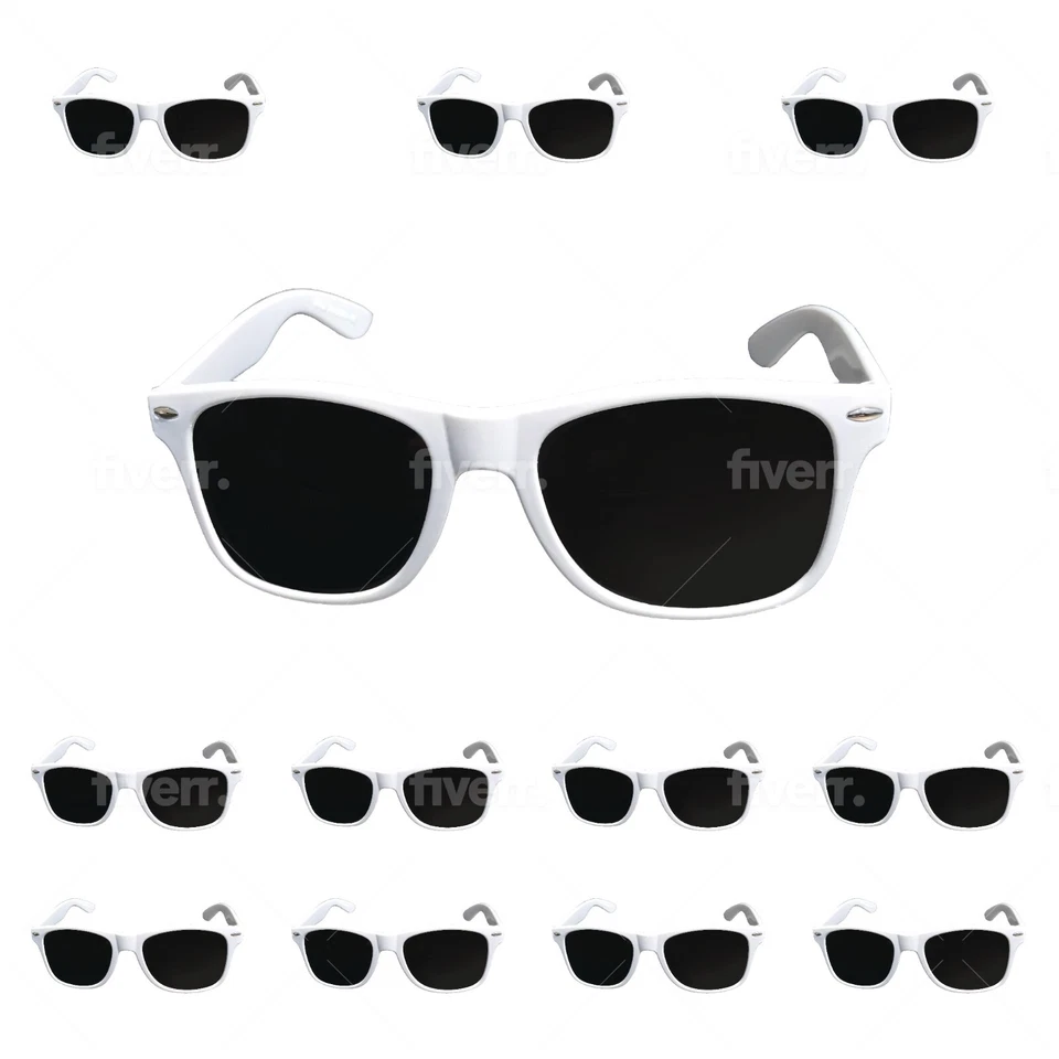 Gafas de sol blancas y negras a granel-6 negras 6 blancas gafas de sol-favor de fiesta al por mayor Foto 3 de 4