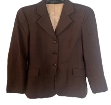 Women’s Size 4S Brown RJ Classics Essential Horseback Riding Show Coat EUC    d4