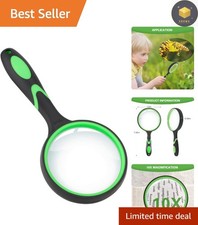 Compact 75MM Magnifying Glass with Non-Slip Handle - Ideal for Reading Nature