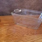 Vintage Pyrex Glass Sqaure Casserole Dish 7x7x3" Etched Flower 1920