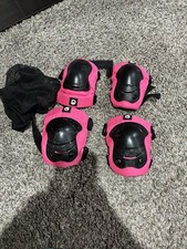 Kids Pink Elbow And Knee Pads Rollerblading, Skateboarding Ages 3-8