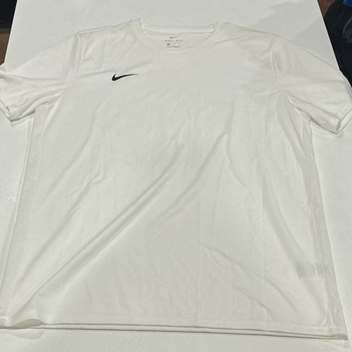 Nike V Neck Dri Fit Shirt White Large New