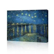 Vincent Van Gogh Wall Art-Starry Night Over the Rhone Oil Painting, Classic P...