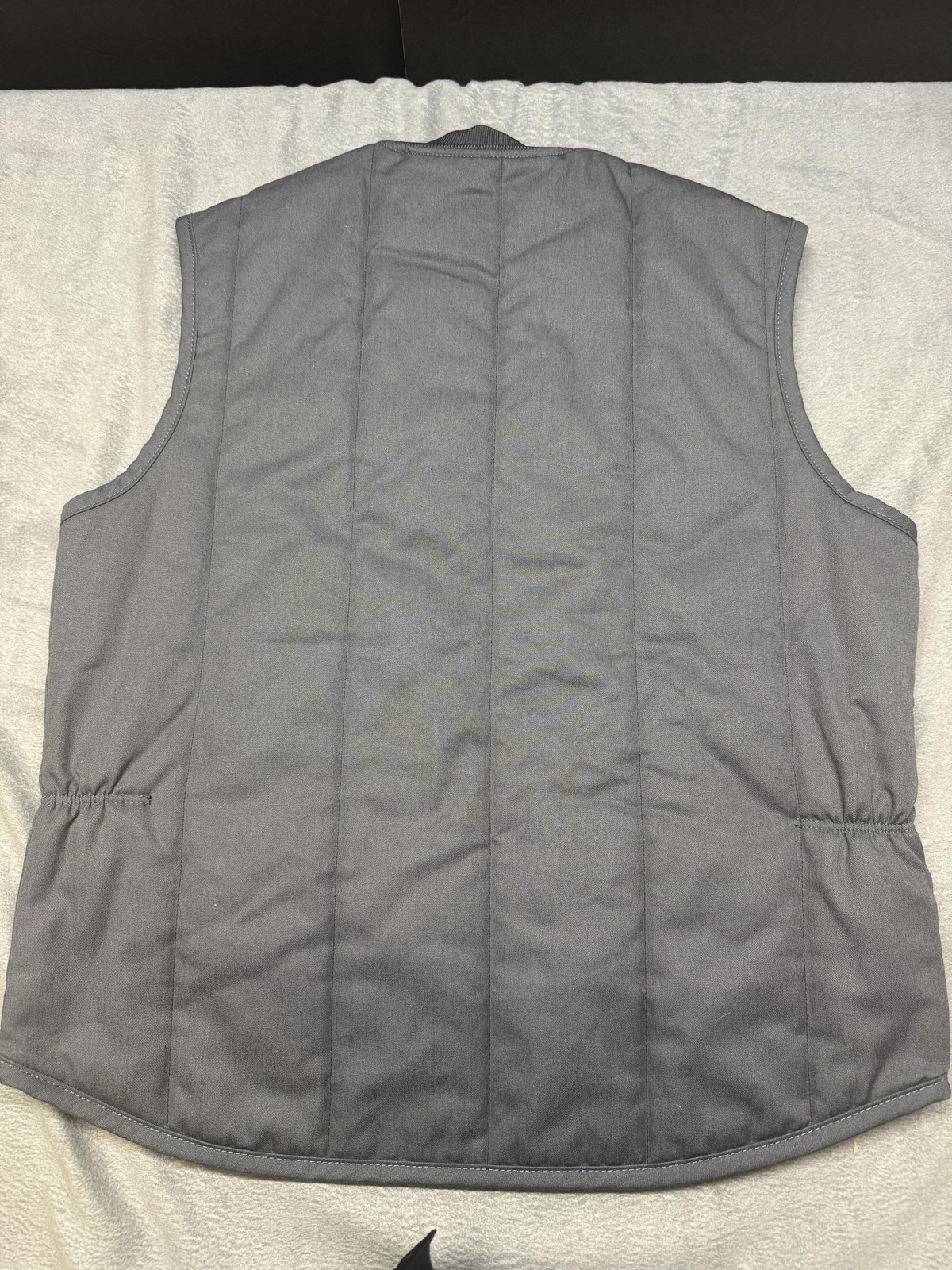 Red Kap Vest Mens Large Gray Workwear Insulated Padded Zip Front Utility Pockets