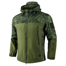 Waterproof Men's Soft Shell Jacket Tactical Outdoor Fleece Hooded Climbing Coats
