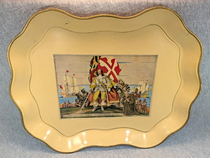 Vintage Leonard Calvert Landing Maryland Colony Founding Nashco Metal Tray