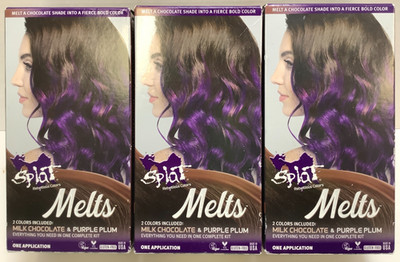 Splat Rebellious Color Melts Hair Color, Milk Chocolate & Purple Plum, 3pk
