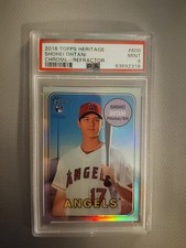 PSA 9 Shohei Ohtani 2018 Topps Heritage #600 Chrome Refractor /569 RC Rookie