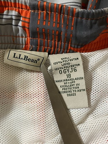 LL Bean Swim Trunks Tropical Board Shorts Boys 18 50+UPF UV Protection Lined - Picture 6 of 8