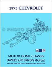 1975 Chevrolet Motor Heim Chassis Owners Manuell Chevy P30 Wohnmobil Führung