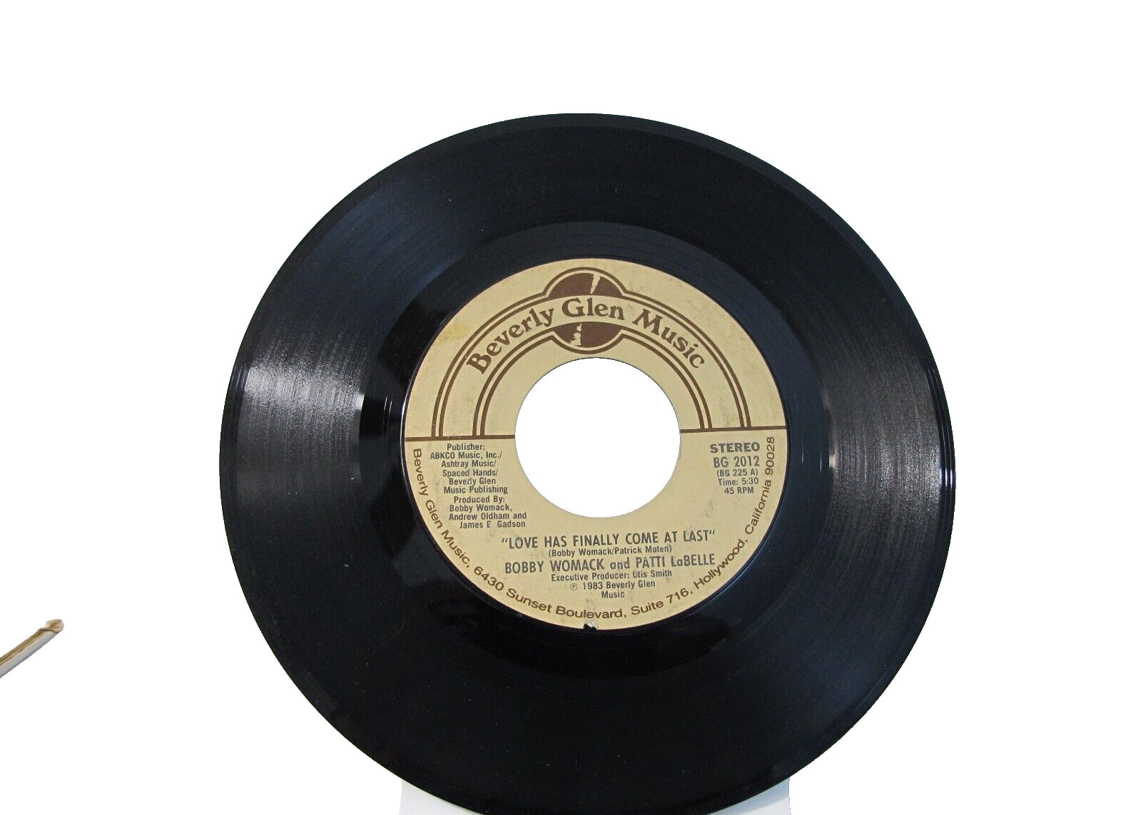 45 RECORD - BOBBY WOMACK AND PATTI LABELLE - LOVE HAS FINALLY COME AT LAST