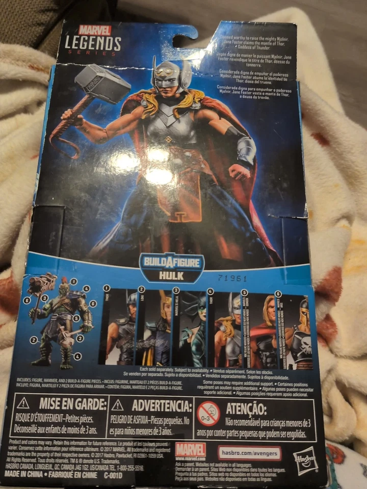 Hasbro 2017~Marvel Legends~Marvel The Mighty Thor~Jane~Figura de acto de 6"~Nuevo en caja~con BAF Hulk Foto 2 de 2