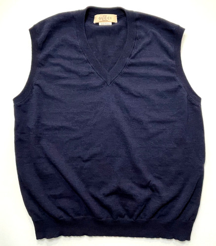 Gucci Uniform Women's Wool Vest Navy Size XL