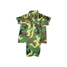 Kids Rothco Woodland Camo Outfit Set Shirt Pants Size 4-6 Military Style