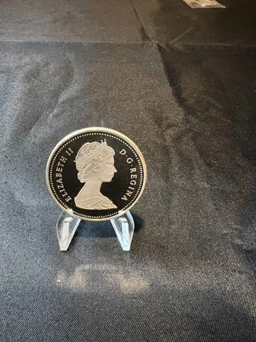 1986 CANADIAN DOLLAR PROOF VANCOUVER TRAIN .500 SILVER COIN