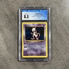 1999 Pokemon Base Set Shadowless Unlimited Mewtwo Holo Rare 10/102 CGC 8.5 NM