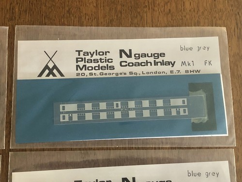 4x Assorted Packs Taylor Plastic Models Coach Inlay Mk1 Blue Grey N Gauge New A - Foto 4 di 6