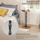 Wood Drink Table, Round Side Table for Small Spaces, Pedestal End Table Moder...