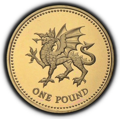 イギリス　1ポンド　ピエフォー　2000年　ドラゴン 2000 UK British England Wales 1 One ROUND POUND Coin DRAGON