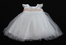 Azazie Toddler Girl's A Line Bow Tulle Dress EJ3 Ivory/English Rose Size 2 NWT