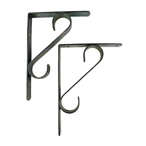 Textured Black Metal Shelf Brackets 7.5" x 5.5" x 9.25" x .75"