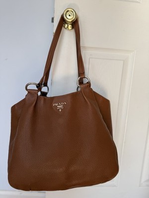 Prada Vitello Daino Hobo in Tobacco brown
