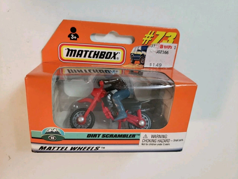 Matchbox Mattel Wheels #73 Dirt Scrambler Motorcycle w/Rider Window Box New  - Image 3 of 4